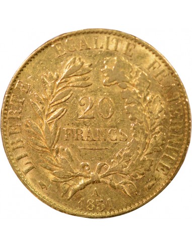 IIe République 20 francs Or 1851 A - Paris
