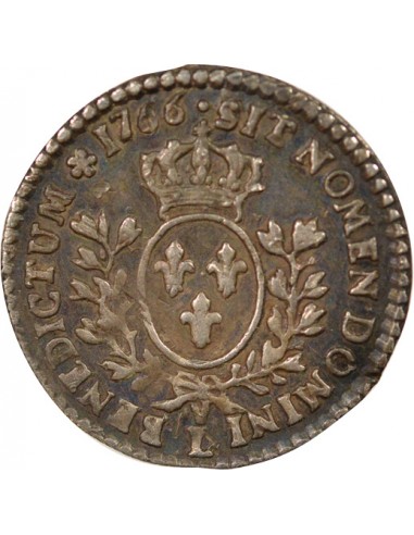 Louis XV Au Bandeau 1/20 ecu Argent 1766 L Bayonne