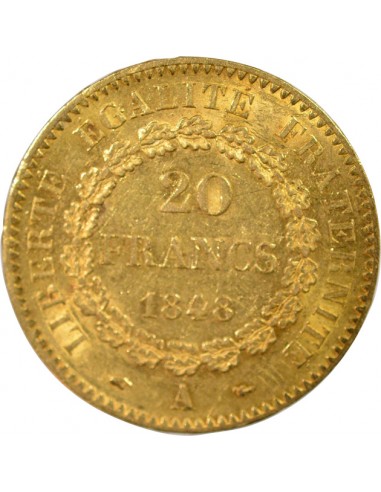 IIe République 20 francs Or 1848 A - Paris