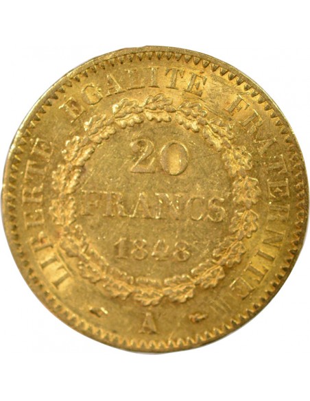 IIe République 20 francs Or 1848 A - Paris