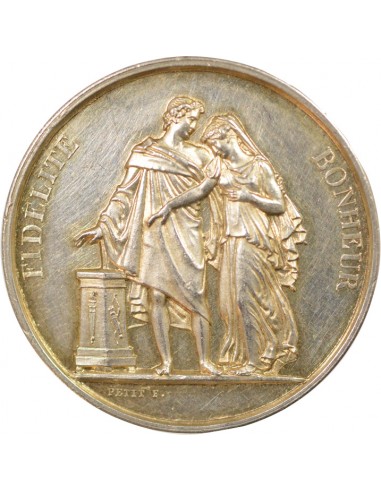 Mariage 1 jeton Argent Poinçon Main (1845-1860)