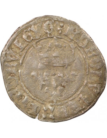 Charles VI Florette 1 gros Billon 1420 Villeneuve les Avignon
