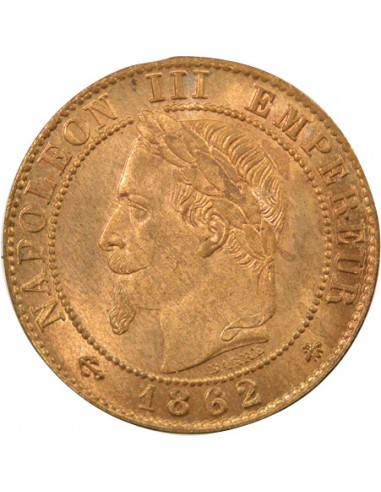 Napoléon III Tête Laurée 1 centime Bronze 1862 A - Paris