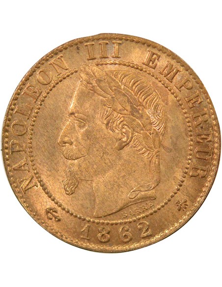 Napoléon III Tête Laurée 1 centime Bronze 1862 A - Paris