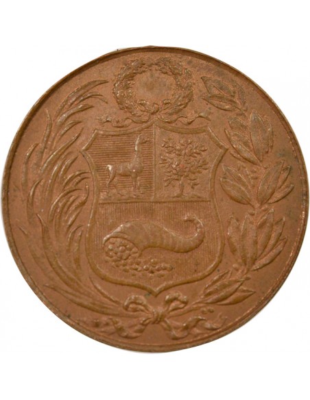 Pérou 1 jeton Cuivre 1890