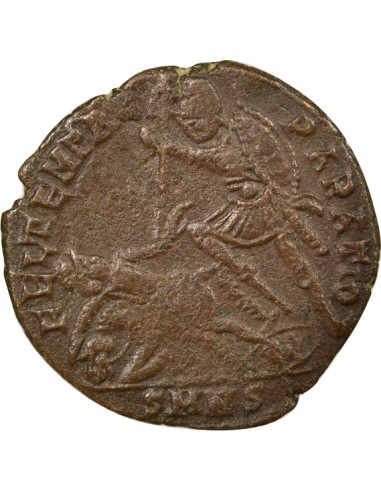 Rome Empire Constance II Soldat terrassant Cavalier 1 maiorina Cuivre 352-353 Nicomédie
