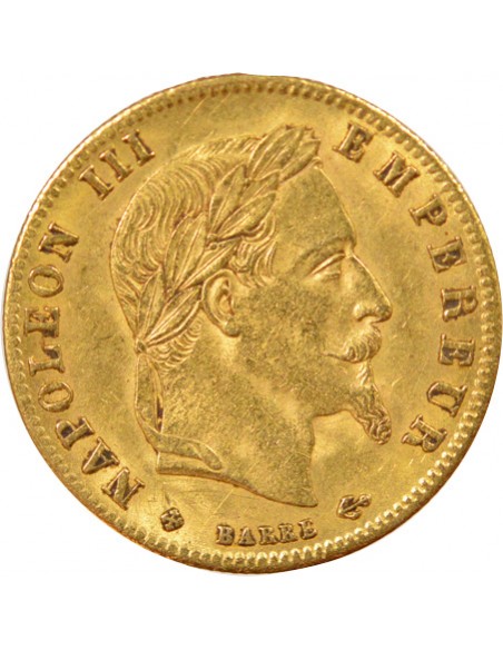 Napoléon III Tête laurée 5 francs Or 1864 BB Strasbourg