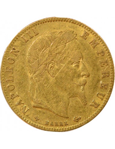 Napoléon III Tête laurée 5 francs Or 1867 BB Strasbourg