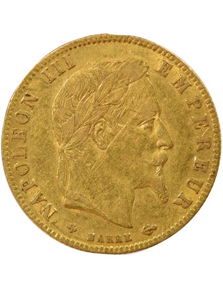 Napoléon III Tête laurée 5 francs Or 1867 BB Strasbourg