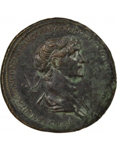 Rome Empire Trajan Victoire en Mésopotamie 1 sesterce Cuivre 116 R Rome 2