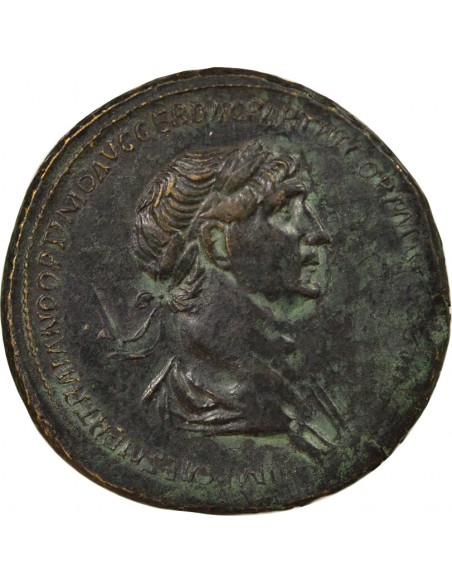 Rome Empire Trajan Victoire en Mésopotamie 1 sesterce Cuivre 116 R Rome