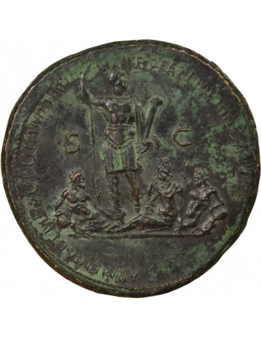 Rome Empire Trajan Victoire en Mésopotamie 1 sesterce Cuivre 116 R Rome