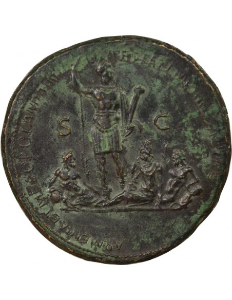 Rome Empire Trajan Victoire en Mésopotamie 1 sesterce Cuivre 116 R Rome