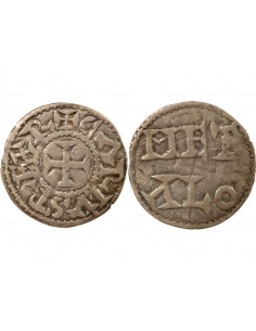 Charles II 1 denier Argent 1000-1189 Melle
