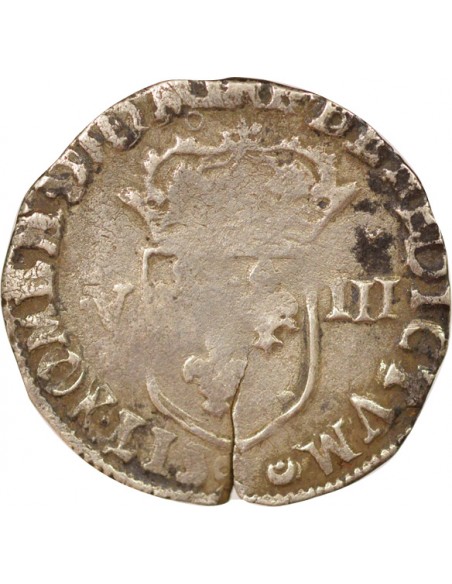 Henri III 1/8 ecu Argent 1587 9 Rennes