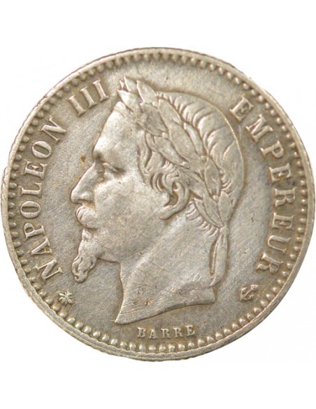 Napoléon III Tête Laurée 50 centimes Argent 1867 A - Paris