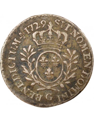 Louis XV Au Buste habillé 1/20 écu Argent 1729 G Poitiers