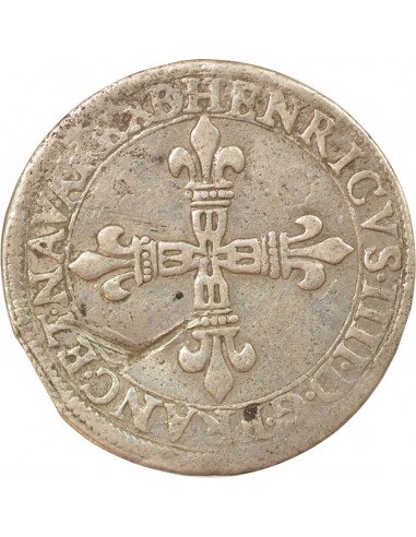 Roi de Navarre et de France 1/4 écu Argent 1594 Pau