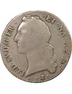 Louis XV Au Bandeau 1 ecu Argent 1758 Pau 2