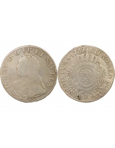 Louis XV Au Buste Habillé 1 ecu Argent 1737 L Bayonne