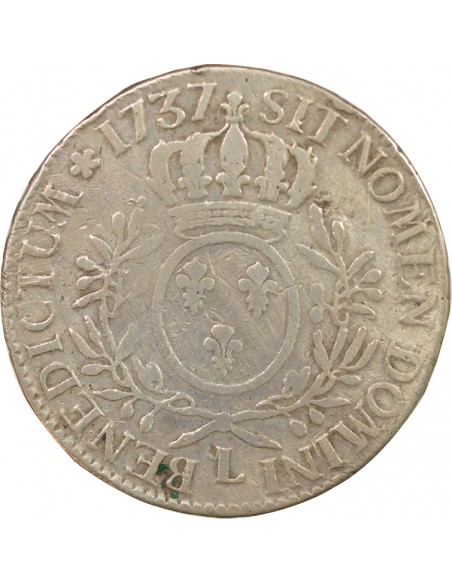 Louis XV Au Buste Habillé 1 ecu Argent 1737 L Bayonne