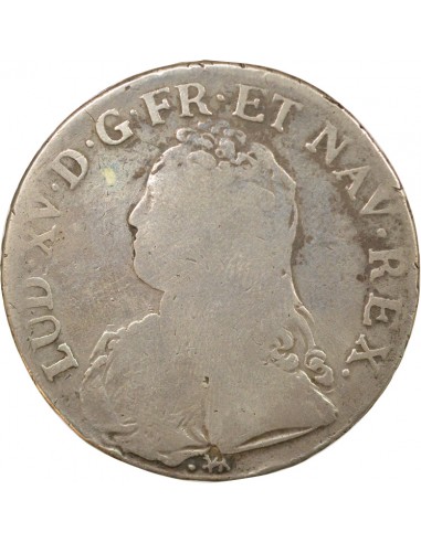 Louis XV Au Buste Habillé 1 ecu Argent 1727 H La Rochelle