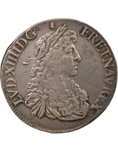 Louis XIV Au Buste Juvénile 1 ecu Argent 1667 9 Rennes