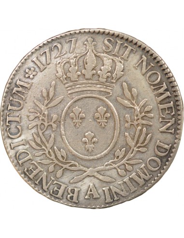 Louis XV Au Buste Habillé 1 ecu Argent 1727 A - Paris