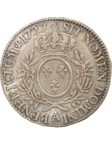 Louis XV Au Buste Habillé 1 ecu Argent 1727 A - Paris
