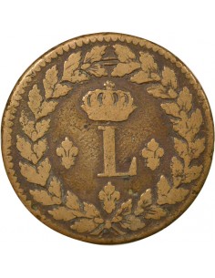 Louis XVIII 1 décime Bronze 1815 BB Strasbourg 2