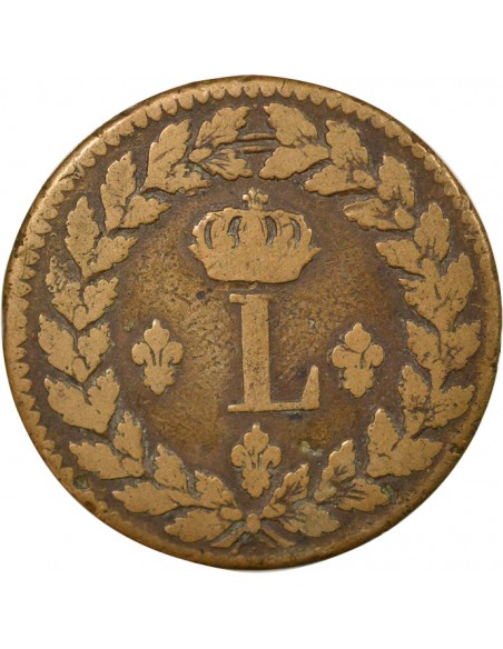 Louis XVIII 1 décime Bronze 1815 BB Strasbourg