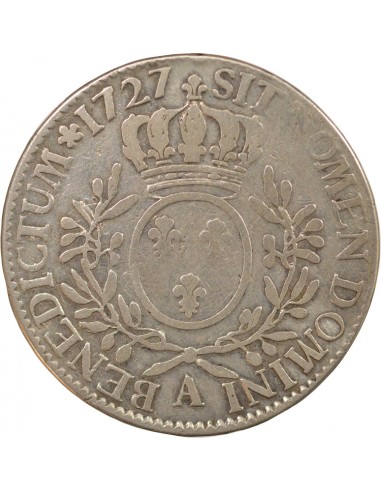 Louis XV Au Buste Habillé 1 ecu Argent 1727 A - Paris