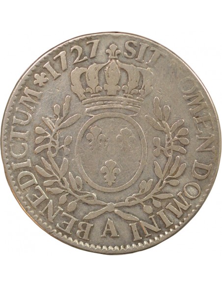 Louis XV Au Buste Habillé 1 ecu Argent 1727 A - Paris