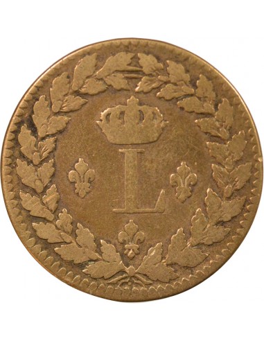 Louis XVIII Sans Points 1 décime Bronze 1815 BB Strasbourg