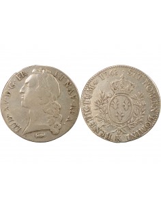 Louis XV Au Bandeau 1 ecu Argent 1768 K Bordeaux