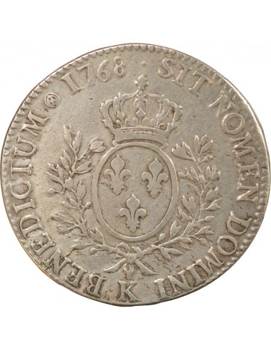 Louis XV Au Bandeau 1 ecu Argent 1768 K Bordeaux