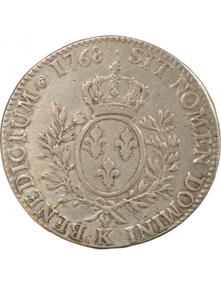 Louis XV Au Bandeau 1 ecu Argent 1768 K Bordeaux