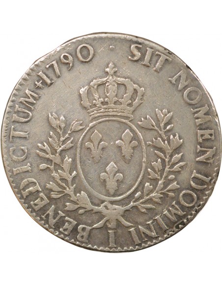 Louis XVI Au Buste Habillé ecu Argent 1790 I Limoges
