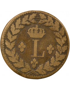 Louis XVIII 1 décime Bronze 1815 BB Strasbourg 2