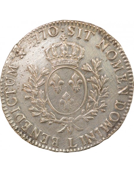 Louis XV Au Bandeau 1 ecu Argent 1770 L Bayonne