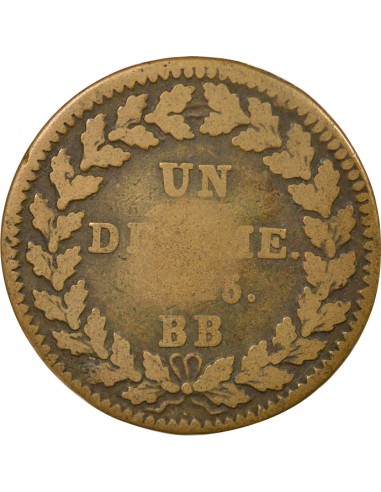Roi d'Italie 1 décime Cuivre 1815 BB Strasbourg