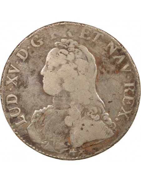 Louis XV Au Buste Habillé 1 ecu Argent 1733 R Orléans