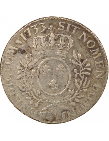 Louis XV Au Buste Habillé 1 ecu Argent 1733 R Orléans