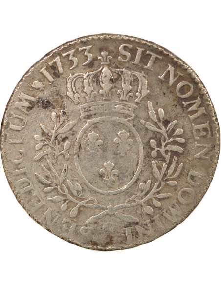 Louis XV Au Buste Habillé 1 ecu Argent 1733 R Orléans