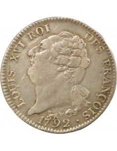 Louis XVI Au Génie 1 ecu Argent 1792 A - Paris 2
