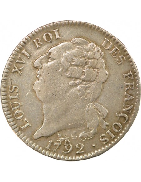 Louis XVI Au Génie 1 ecu Argent 1792 A - Paris