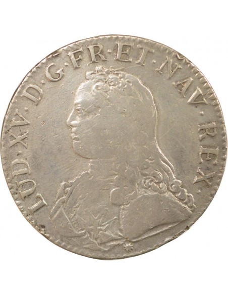 Louis XV Au Buste Habillé 1 ecu Argent 1738 D Lyon