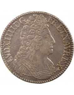 Louis XIV Aux Palmes 1 ecu Argent 1711/0 A - Paris 2