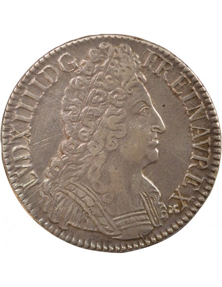 Louis XIV Aux Palmes 1 ecu Argent 1711/0 A - Paris