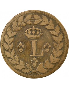 Louis XVIII 1 décime Bronze 1815 BB Strasbourg 2